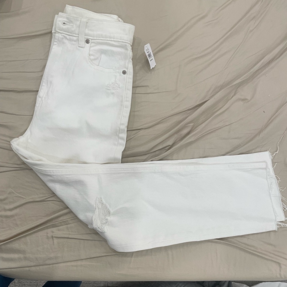 Gap white distressed jeans